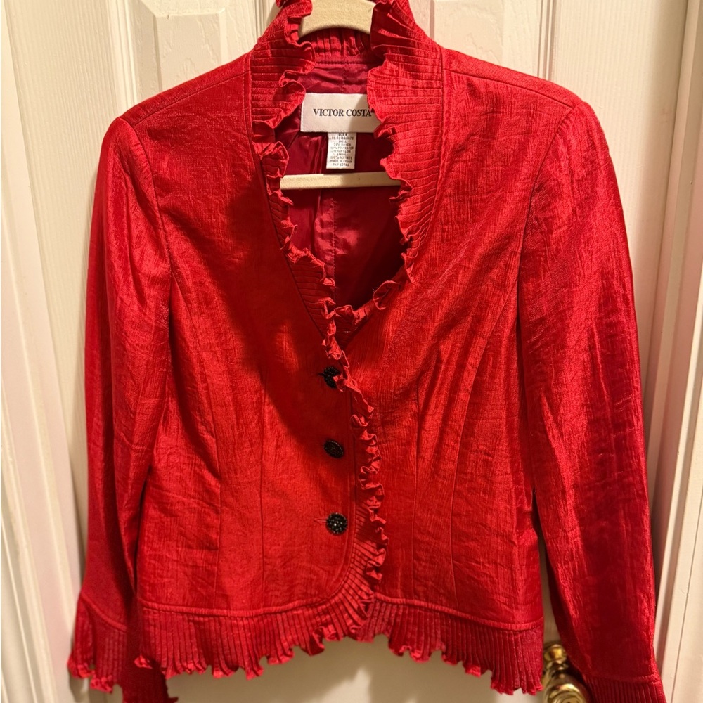 EUC Vintage Victor Costa Ruffled Blazer